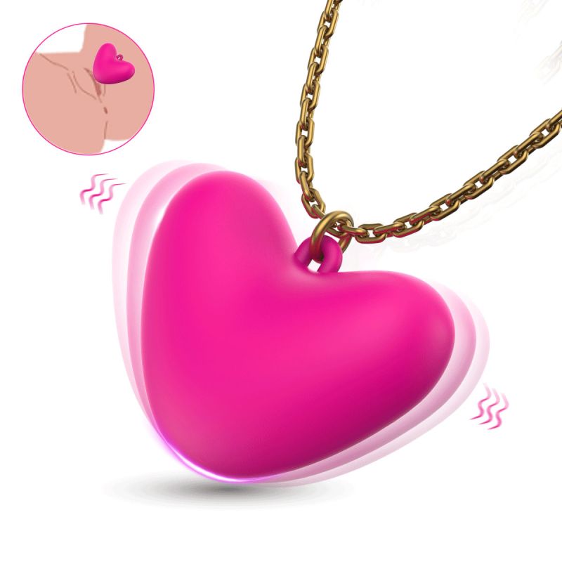 Мини-вибратор клиторальный Every Night Toys Eileen в форме сердца розовый, 10 режимов вибрации вид 2