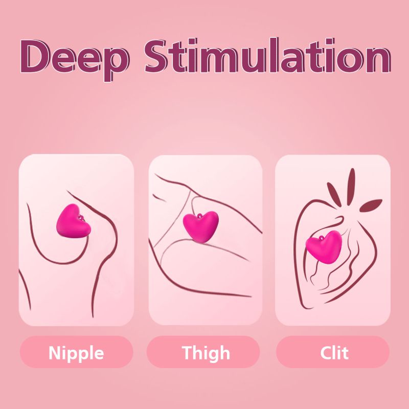 Мини-вибратор клиторальный Every Night Toys Eileen в форме сердца розовый, 10 режимов вибрации вид 7