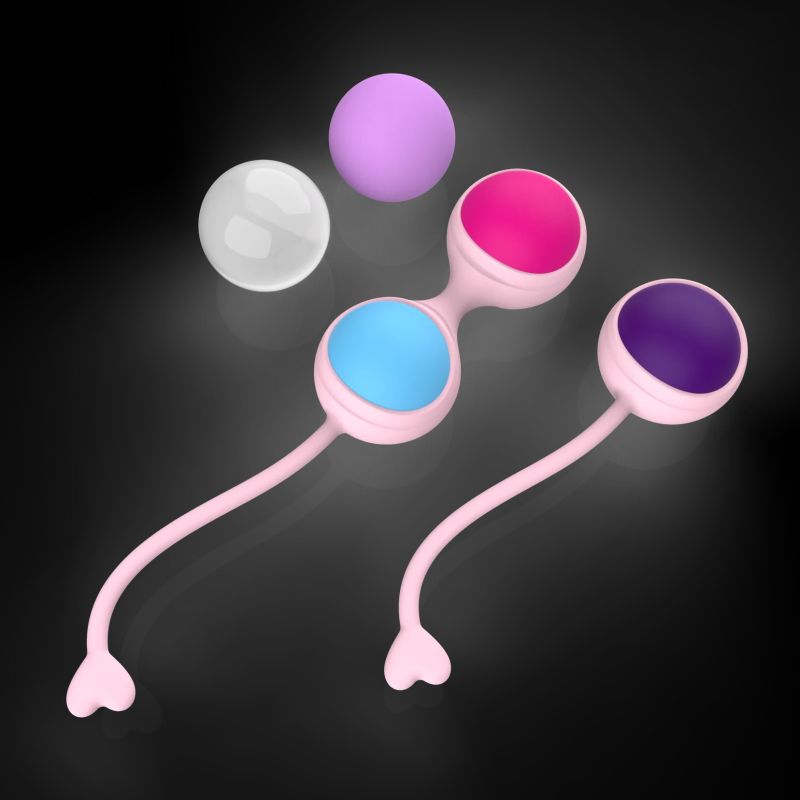 Набір вагінальних кульок Every Night Toys Lorinda рожевий з різнокольоровими кульками вид 4