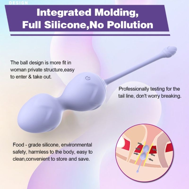 Набір вагінальних віброкульок Every Night Toys Lela, 3 шт, з дистанційним пультом, бузковий вид 4