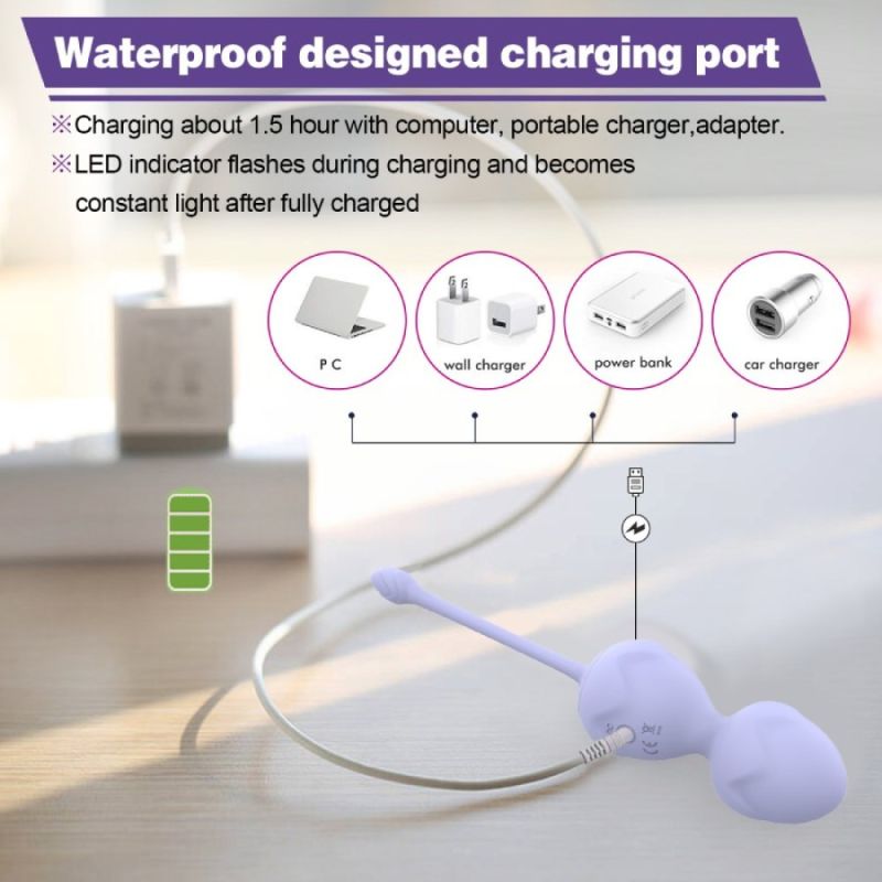 Набір вагінальних віброкульок Every Night Toys Lela, 3 шт, з дистанційним пультом, бузковий вид 5