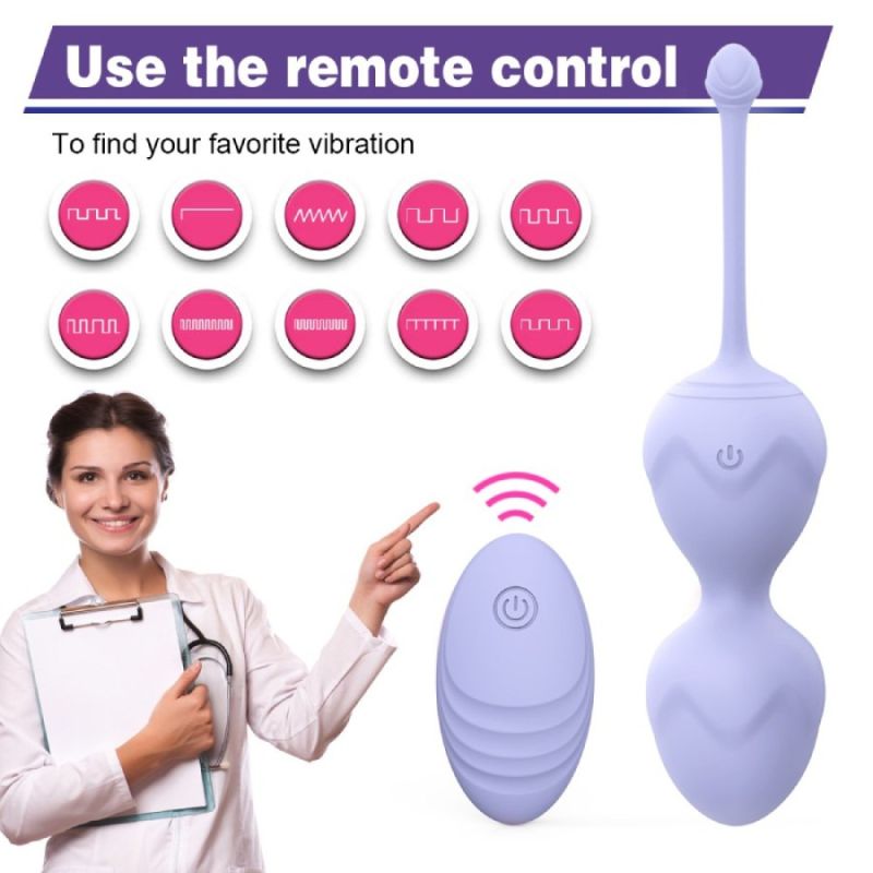 Набір вагінальних віброкульок Every Night Toys Lela, 3 шт, з дистанційним пультом, бузковий вид 8