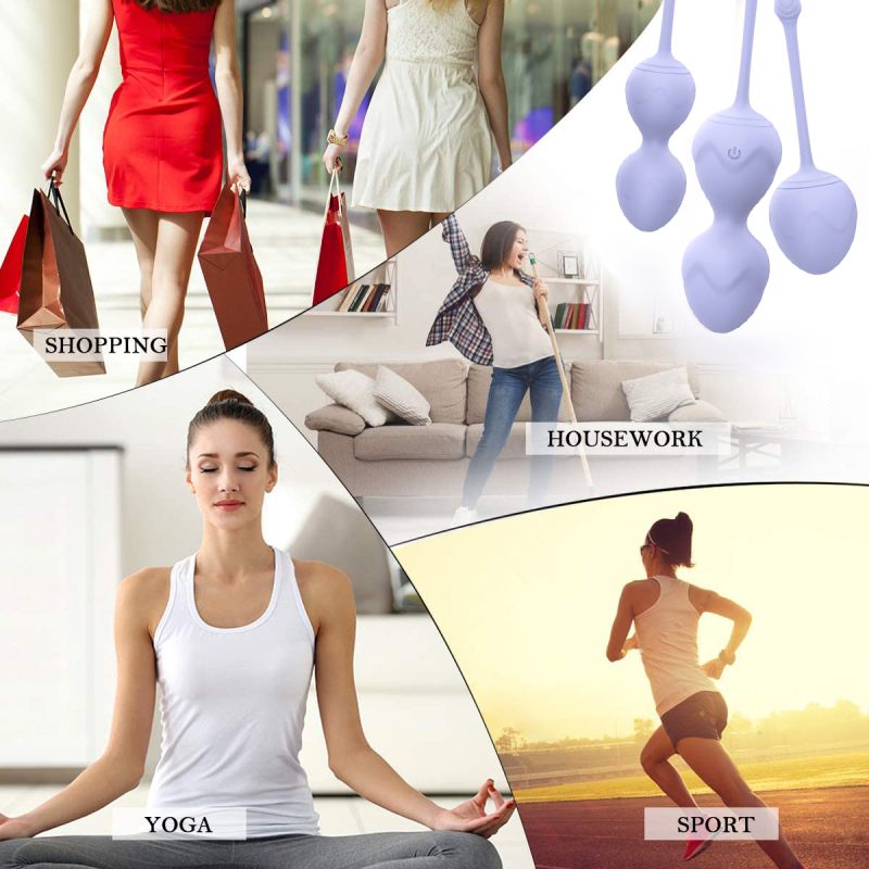 Набір вагінальних віброкульок Every Night Toys Lela, 3 шт, з дистанційним пультом, бузковий вид 10