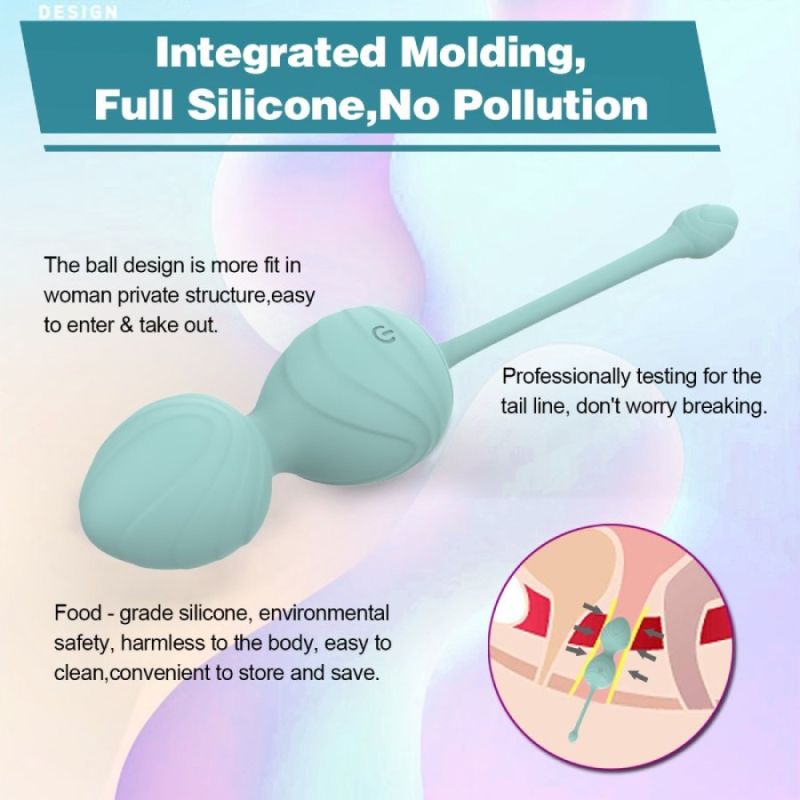 Набір вагінальних віброкульок Every Night Toys Audrey, 3 шт, з дистанційним пультом, бірюзовий вид 4