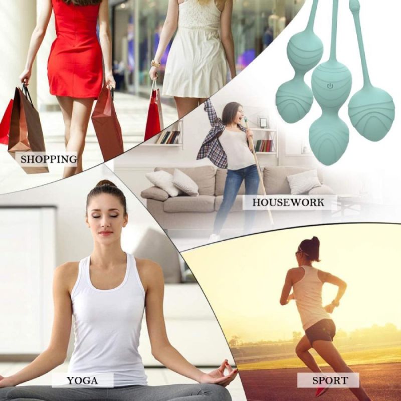 Набір вагінальних віброкульок Every Night Toys Audrey, 3 шт, з дистанційним пультом, бірюзовий вид 8