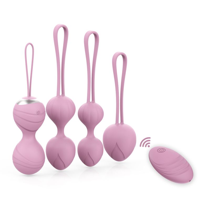 Набір вагінальних віброкульок Every Night Toys Beata, 4 шт, з дистанційним пультом, бузковий вид 2