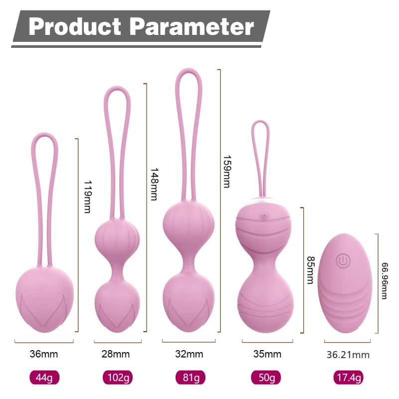 Набір вагінальних віброкульок Every Night Toys Beata, 4 шт, з дистанційним пультом, бузковий вид 11