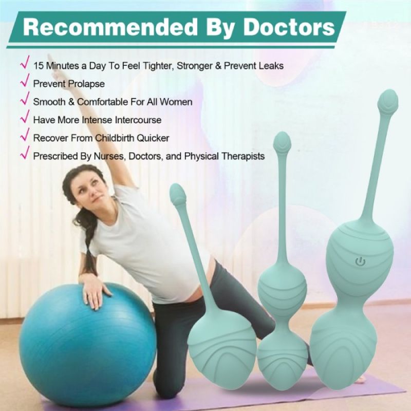 Набір вагінальних віброкульок Every Night Toys Hailey, 4 шт, з дистанційним пультом, бірюзовий вид 4