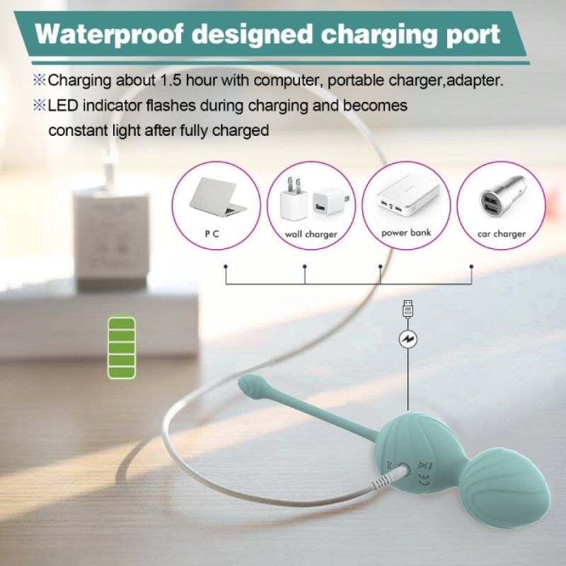 Набір вагінальних віброкульок Every Night Toys Hailey, 4 шт, з дистанційним пультом, бірюзовий вид 7