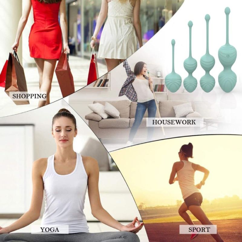 Набір вагінальних віброкульок Every Night Toys Hailey, 4 шт, з дистанційним пультом, бірюзовий вид 9