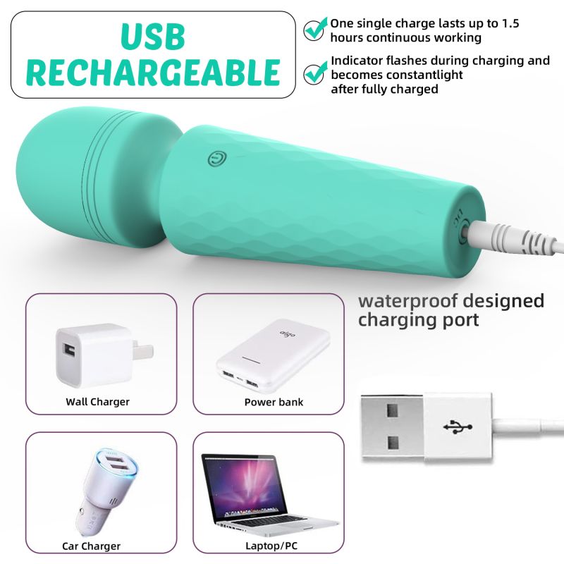 Мини-вибратор микрофон Every Night Toys Sharon бирюзовый, 10 режимов вибрации вид 7