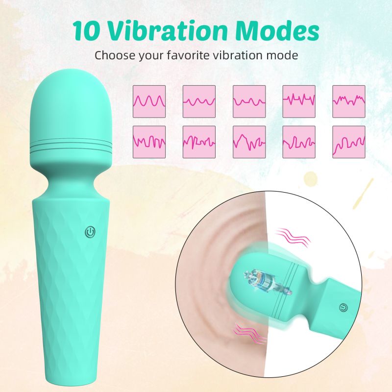 Міні-вібратор мікрофон Every Night Toys Sharon бірюзовий, 10 режимів вібрації вид 10