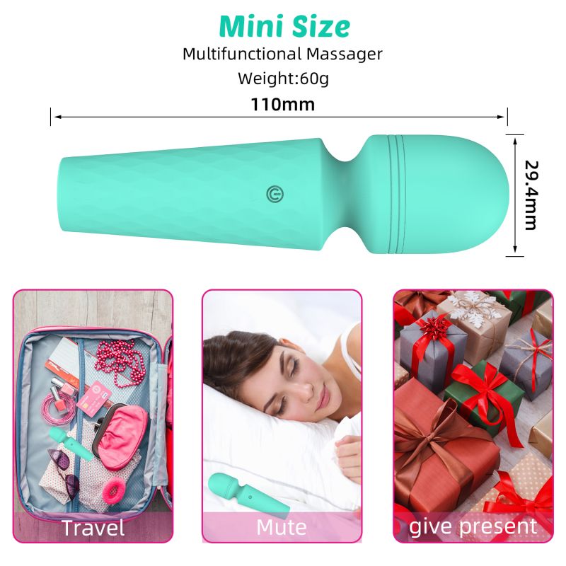 Мини-вибратор микрофон Every Night Toys Sharon бирюзовый, 10 режимов вибрации вид 15