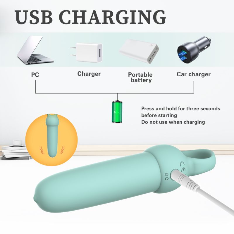 Міні-вібратор Every Night Toys Elliot світло-бірюзовий, 10 режимів вібрації вид 7