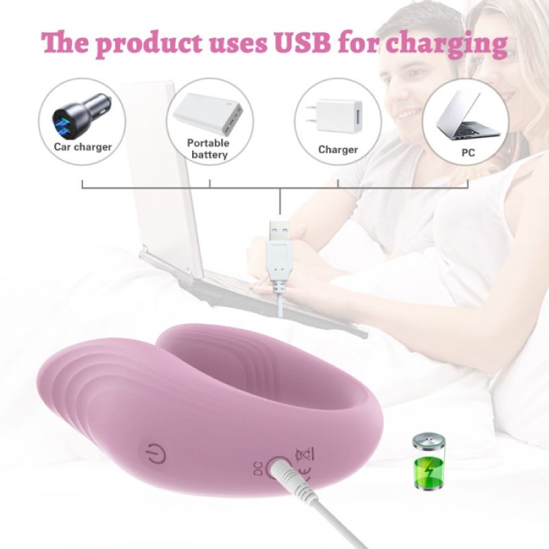 Вибратор для пар Every Night Toys Cosima с дистанционным управлением, розовый, 10 режимов вид 5