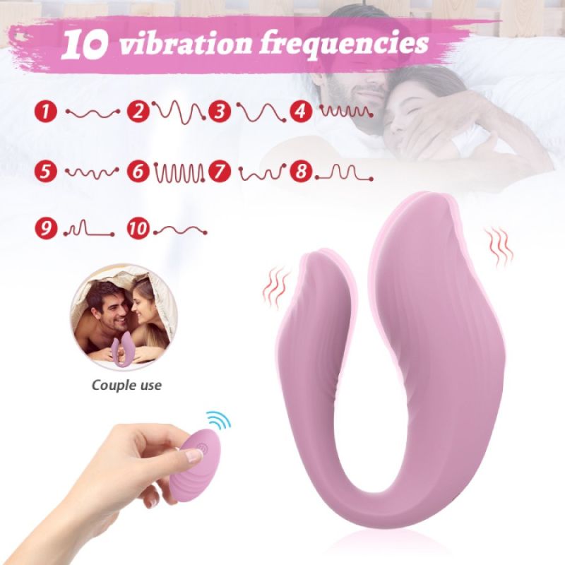 Вибратор для пар Every Night Toys Cosima с дистанционным управлением, розовый, 10 режимов вид 7