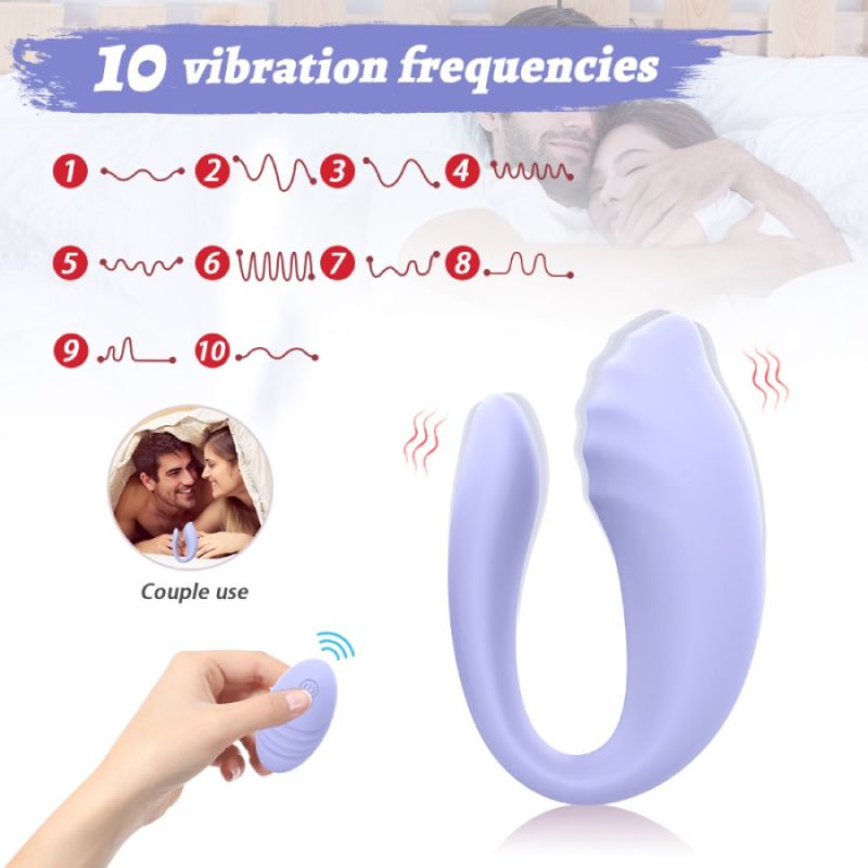Вібратор для пар Every Night Toys Anthea з пультом, лавандовий, 19,8 х 6,3 см вид 3