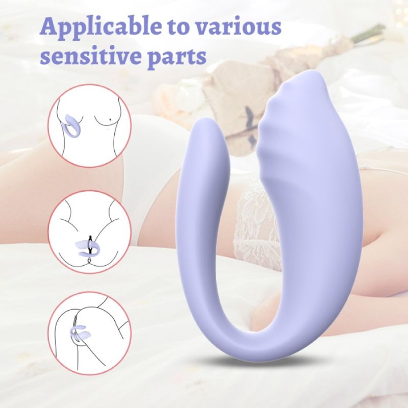 Вібратор для пар Every Night Toys Anthea з пультом, лавандовий, 19,8 х 6,3 см вид 4