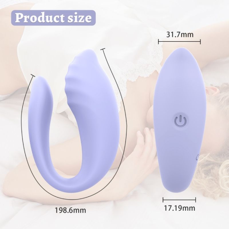 Вібратор для пар Every Night Toys Anthea з пультом, лавандовий, 19,8 х 6,3 см вид 5