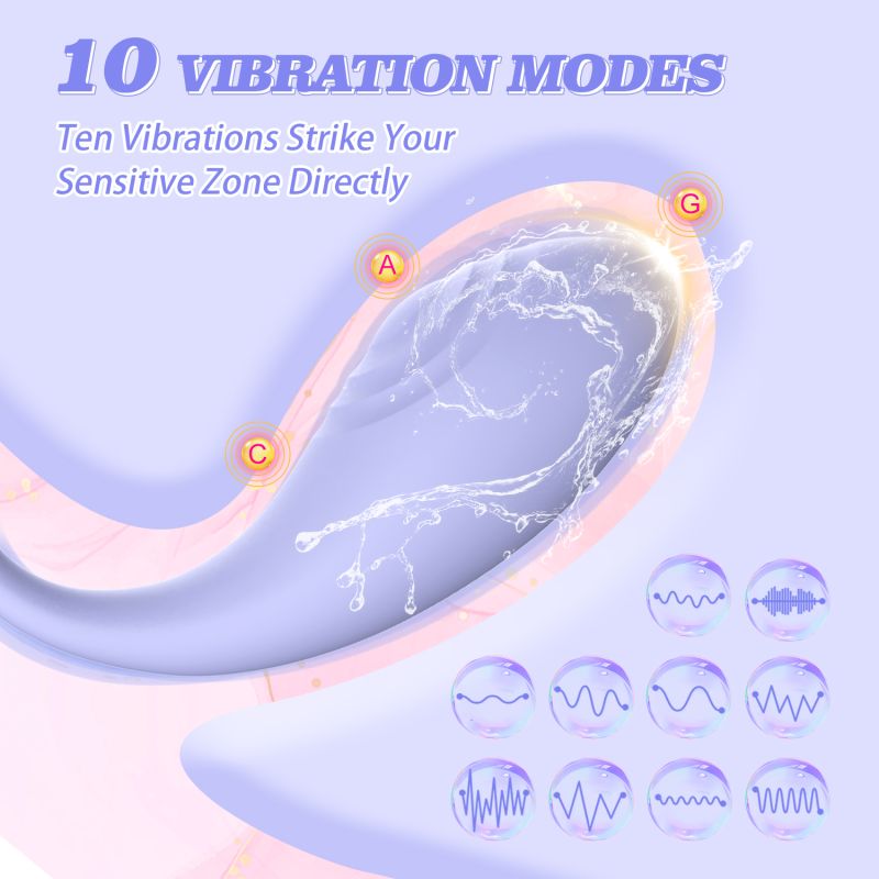 Віброяйце Every Night Toys Letitia з дистанційним керуванням, бузковий, 10 режимів вібрації вид 7