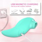 Вибратор с клиторальным стимулятором с язычком Every Night Toys Jen, зелёный, 10 режимов вибрации вид 6