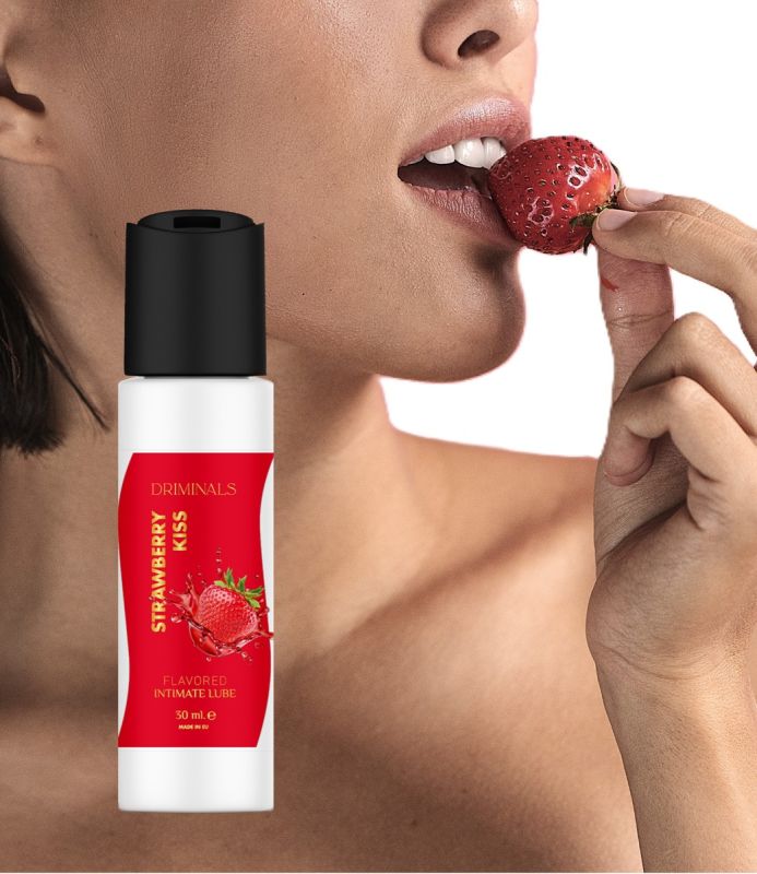 Съедобный лубрикант Driminals Kiss Strawberry со вкусом клубники, 30 мл вид 3