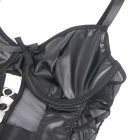 Боди из искусственной кожи Star Night, с гартером, черное, S вид 9