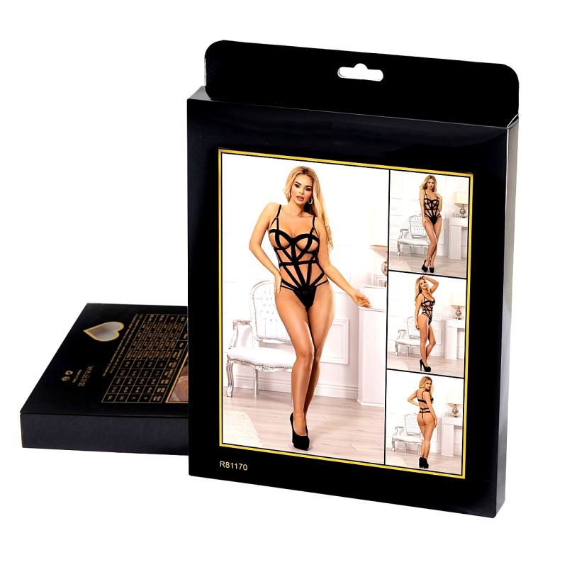 Боди открытое Star Night черное, XS-S вид 8