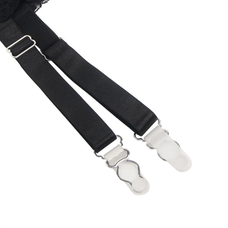 Комплект пояс для панчіх з трусиками StarNight мереживний, чорний, XS-S вид 7