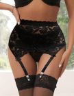 Комплект пояс для чулок с трусиками Star Night с кружевом, чёрный, S вид 2