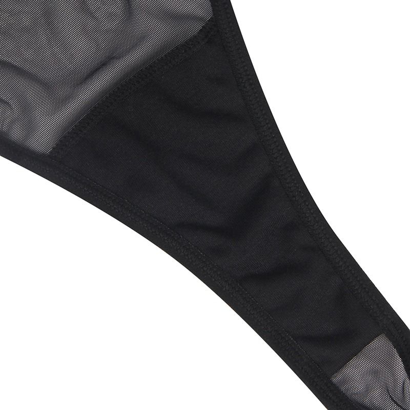 Боди полупрозрачное Star Night с бриллиантовым поясом, черное, XL-XXL вид 6