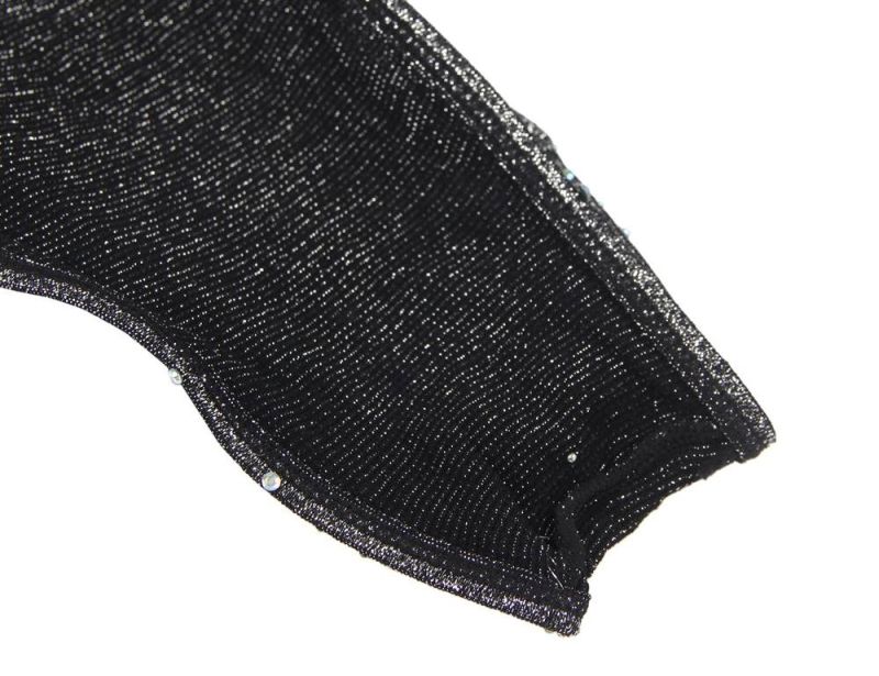 Боди со стразами Star Night с открытой спиной, черное, XS-M вид 7