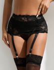 Комплект кружевной пояс для чулок с трусиками Star Night, чёрный, L вид 4