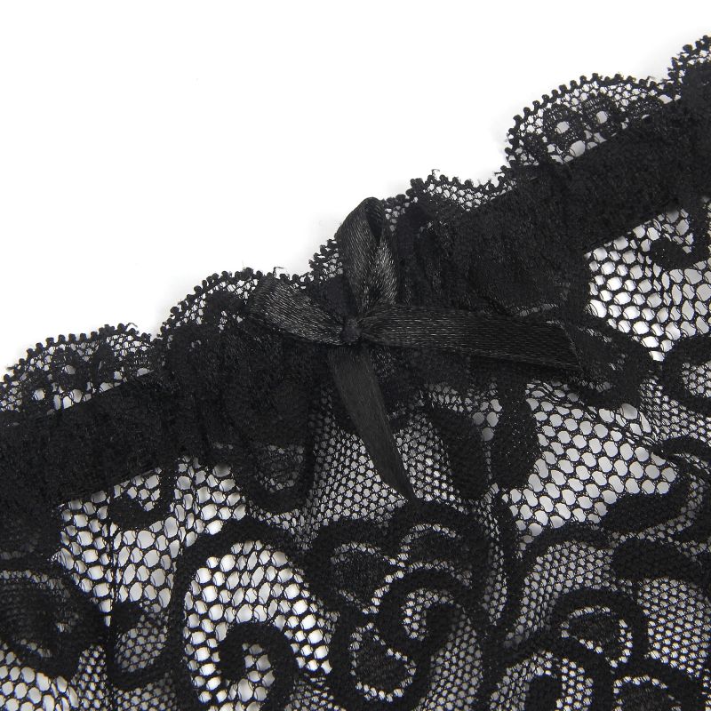 Комплект кружевной пояс для чулок с трусиками Star Night, чёрный, L вид 6