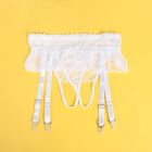 Комплект кружевной пояс для чулок StarNight с трусиками с доступом, белый, XS-S вид 4