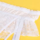 Комплект кружевной пояс для чулок StarNight с трусиками с доступом, белый, XS-S вид 6