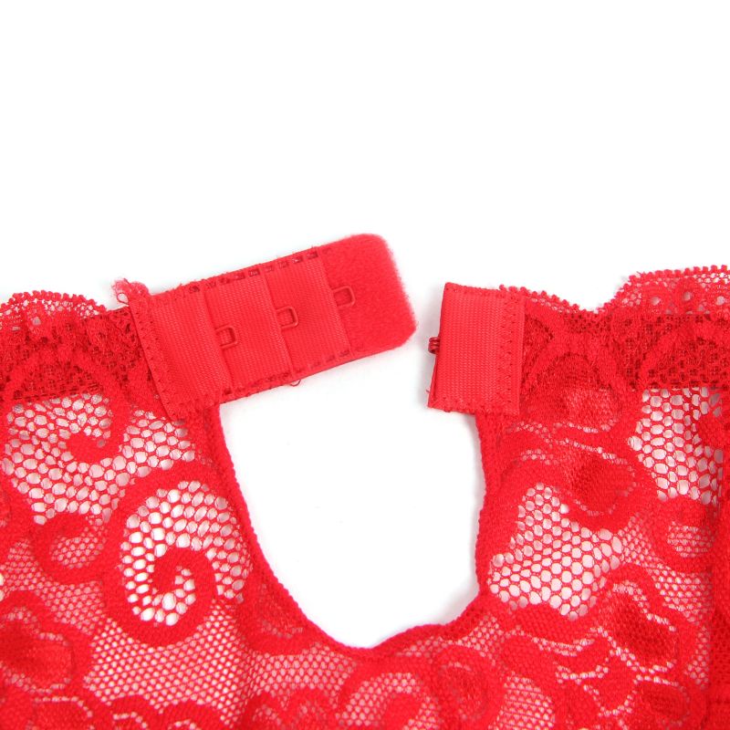 Кружевной пояс для чулок StarNight красный, XS-S вид 6
