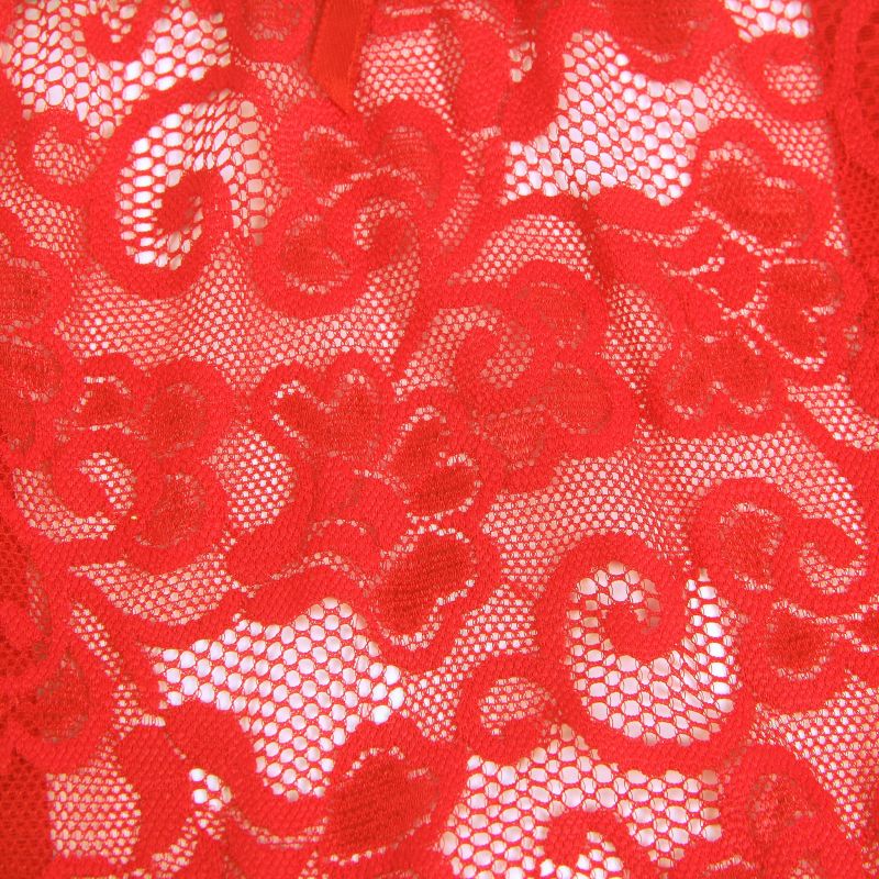 Кружевной пояс для чулок StarNight красный, XS-S вид 7