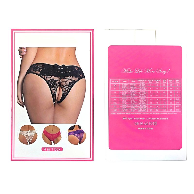 Кружевные трусы с доступом Star Night, розовые, S вид 10