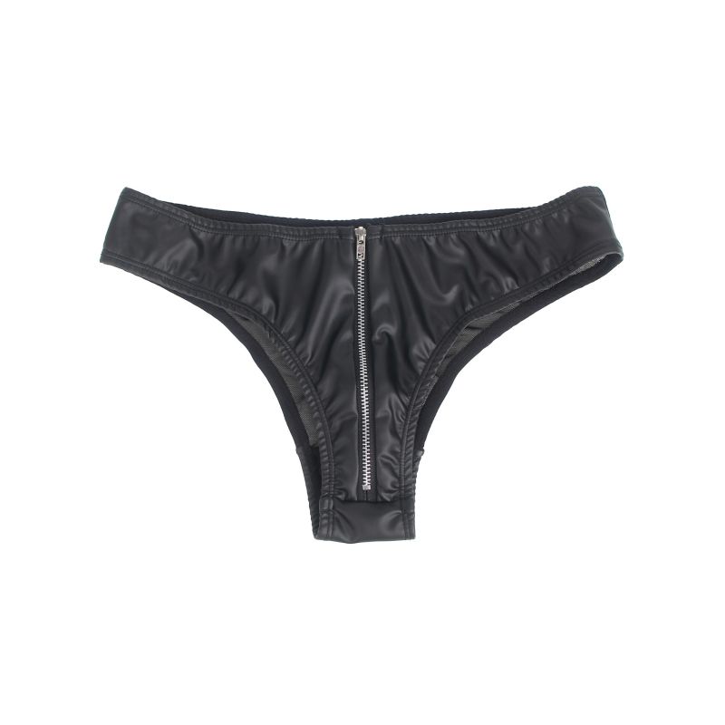 Трусы на молнии StarNight из экокожи, чёрные, S вид 6
