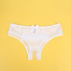 Кружевные трусы с доступом Star Night, белые, M вид 5