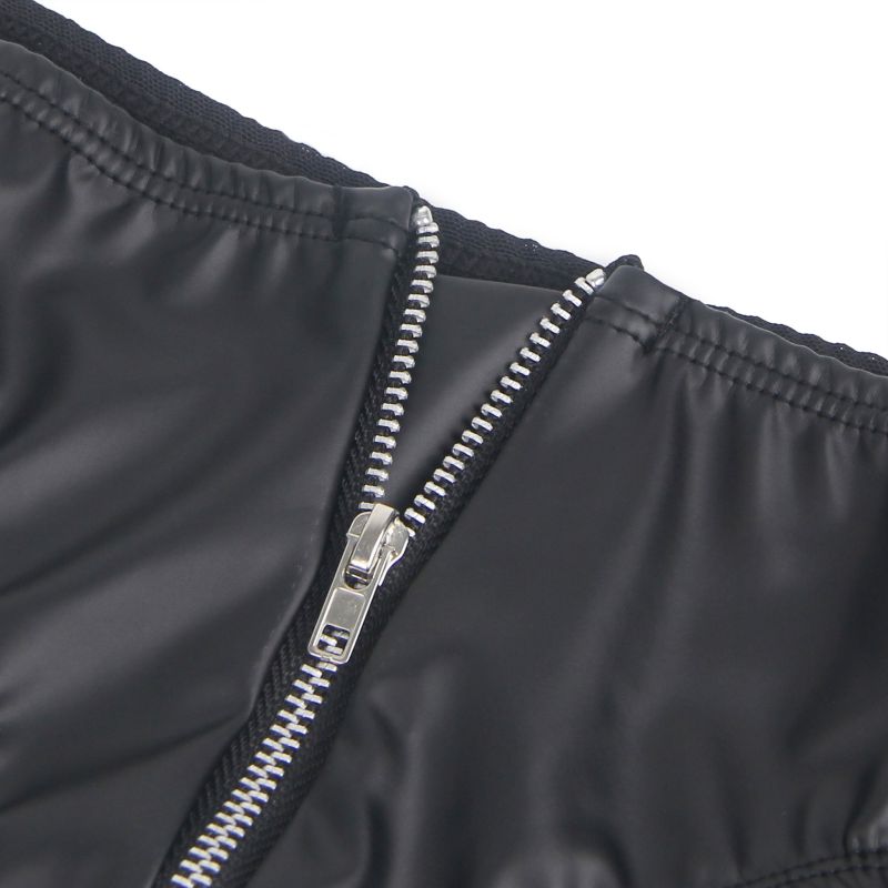 Трусы на молнии StarNight из экокожи, чёрные, M вид 8