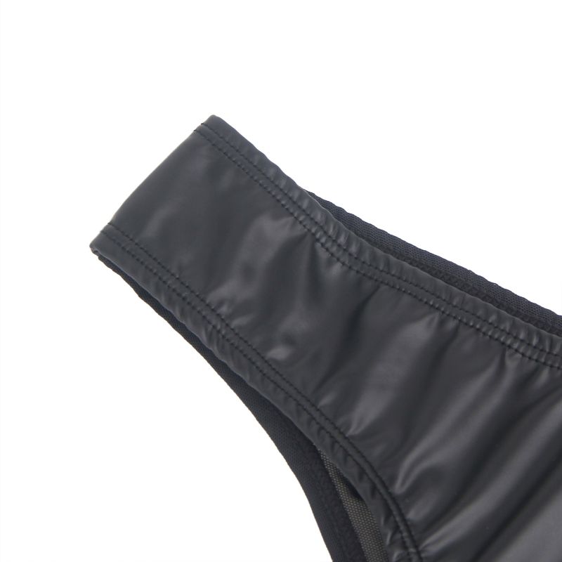 Трусы на молнии StarNight из экокожи, чёрные, M вид 11