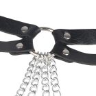 Портупея-пояс Star Night из искусственной кожи с цепочками, черная, One Size вид 5