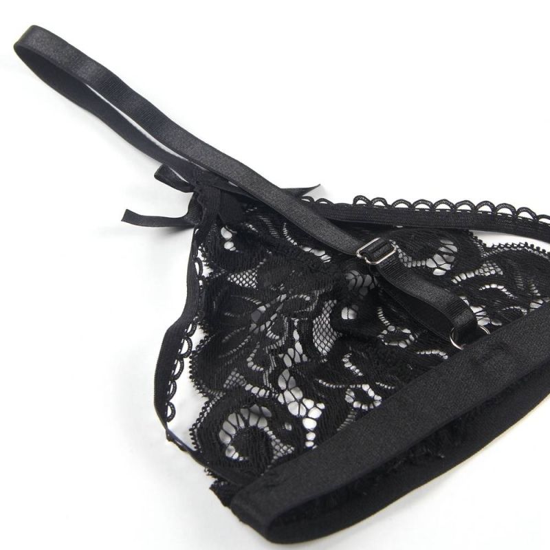 Комплект белья Star Night лиф, пояс и трусики, чёрный, XS-S вид 7