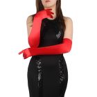 Длинные перчатки Star Night выше локтя, красные, 55 см вид 3