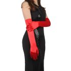 Длинные перчатки Star Night выше локтя, красные, 55 см вид 4