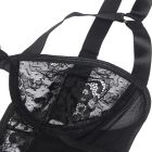 Боди с подвязками на лямках Star Night с кружевом, чёрное, XS-S вид 5