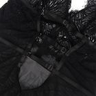 Пеньюар с трусиками Star Night с кружевом на топе и юбке, чёрный, XS-S вид 8