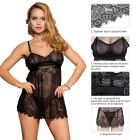 Пеньюар с трусиками Star Night с кружевом, чёрный, XS-S вид 4